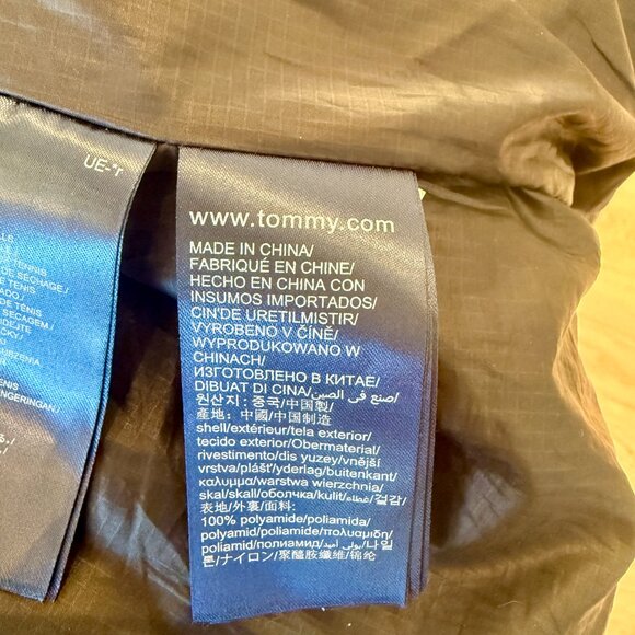 Tommy Jeans Colorblock Long Puffer Coat Red Yellow Blue Navy Size M - Picture 13 of 13